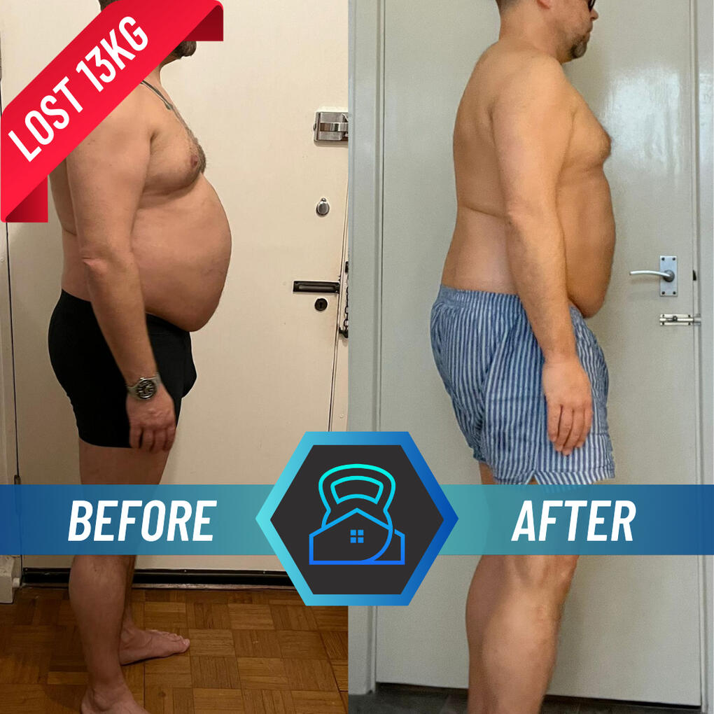 Before and after weight loss transformation