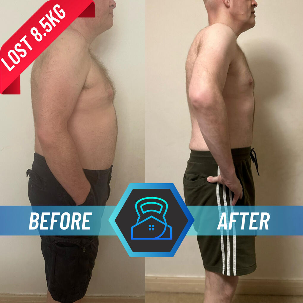 Before and after weight loss transformation